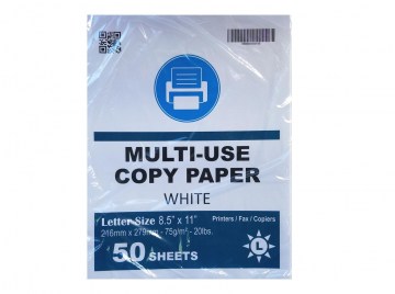 PAPEL DE MAQUINILLA X 50 BLANCO 20 LB.